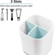 thumbnail image 2 of Soporte para cepillos de dientes con parte inferior antideslizante, hecho de PP y plástico ABS, almacenamiento versátil, desmontable para una fácil limpieza, 3 ranuras para cepillos de dientes eléctricos y soporte para pasta de dientes, organizador de baño para encimera, 2 of 8