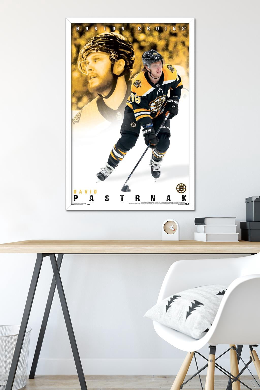 NHL Boston Bruins - David Pastrnák 19 Wall Poster, 22.375" x 34" Framed