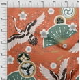 thumbnail image 3 of oneOone Rayon Orange Fabric Asian Japanese Pattern Sewing Material Print Fabric By The Yard 56 Inch Wide, 3 of 4