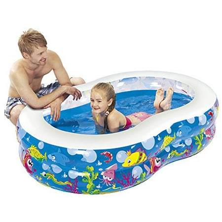 Jilong Figure 8 Pool - Large Children's Pool with Fun Sea Animals Print, for Children from 6 Years, 175X109 cm