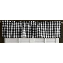 poplin gingham checkered window valance 58 wide black