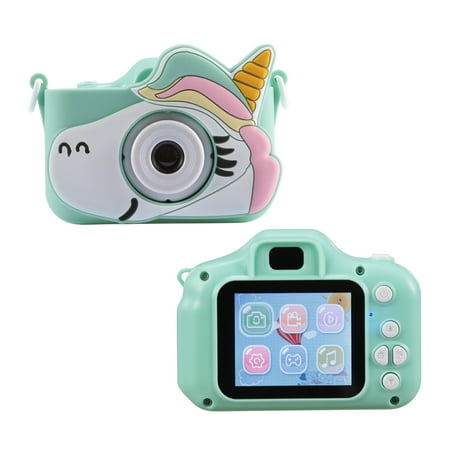 Vivitar Kidzcam Camera for Kids, with Video Games and Unicorn Jacket, Green (New)