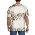 thumbnail image 3 of Uemuo Western Desert Cowboys Pattern Cotton Linen Short Sleeve Shirts,Casual Lightweight Button Down Shirts,Vacation Beach Summer Tops-XX-Large, 3 of 7