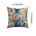 thumbnail image 6 of Chinoiserie Throw Pillow Covers 18x18 Inch, Floral Blue & White Porcelain Palace Peacock Monkey Decorative Pillow Cases, 6 of 6