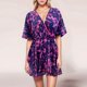 thumbnail image 1 of WILLBEST Vestido De Verano Para Mujer, Nuevo Vestido Morado Estampado Con Mangas Murciélago Y Cuello En V Holgado De Moda Para Mujer, 1 of 3