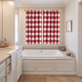 thumbnail image 3 of Farmhouse Buffalo Plaid Kitchen Curtains 84 Inch Length, Red White Checkered Grommet Top Bedroom Living Room Curtains, Light Filtering Cafe Curtain Drapes 2 Panels Set 104''x84'', 3 of 9