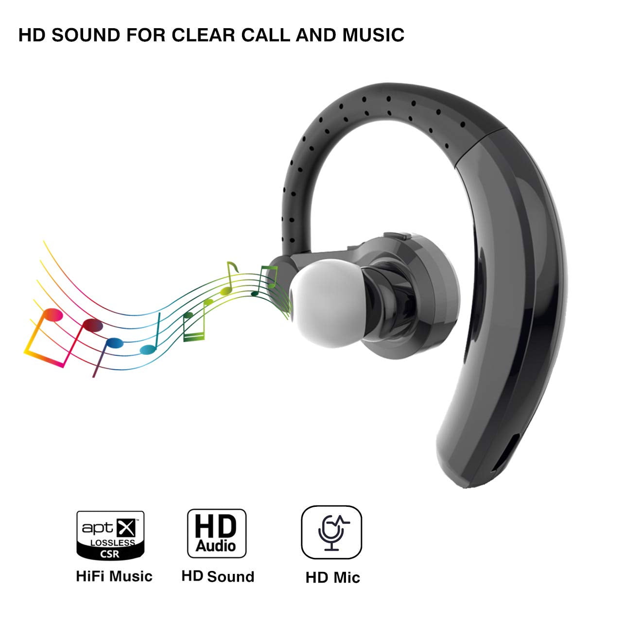 InEar Bluetooth Earbud, TWS Headset with Lightweight Stereo Earplug