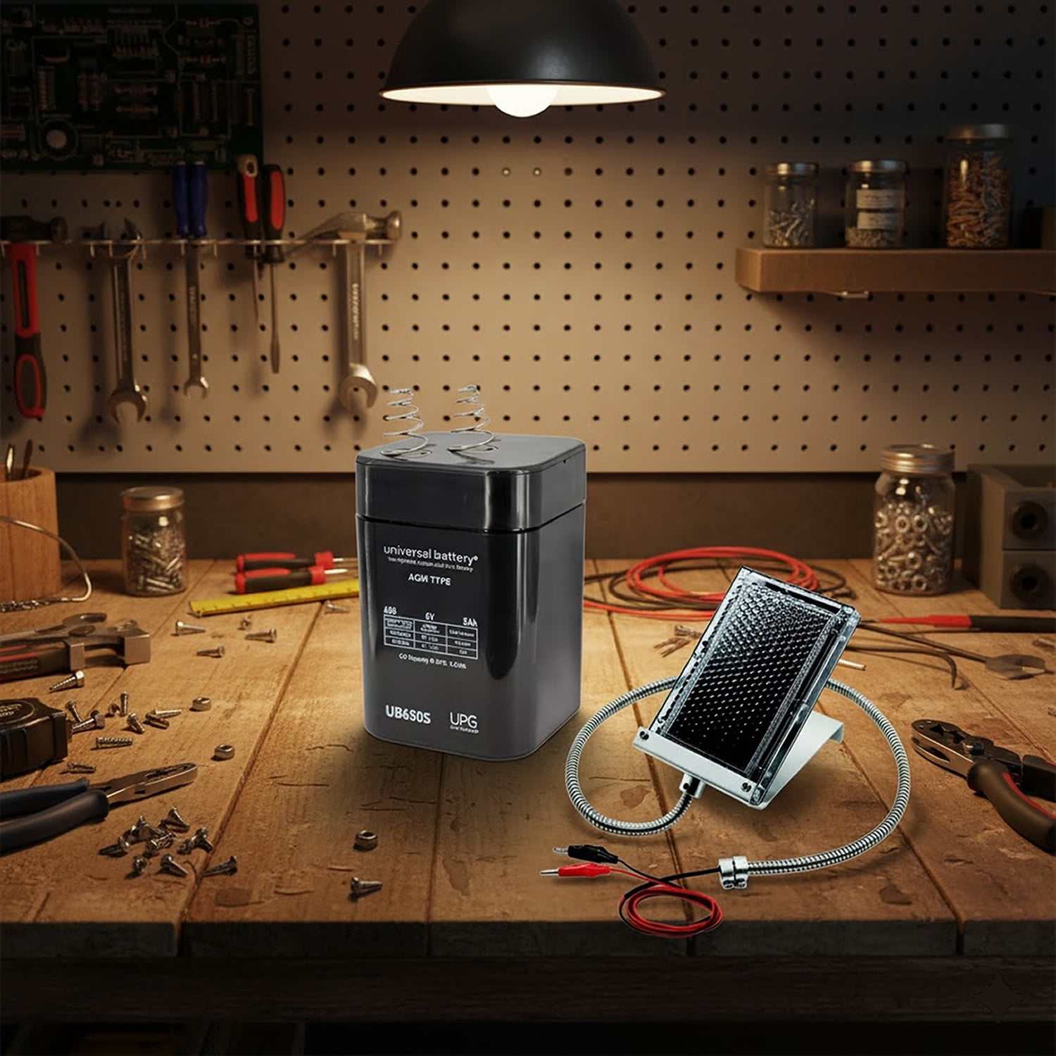 Deer Feeder Power 6V Solar Panel + 6V 5Ah S2 AGM Battery w/ Bracket by Universal Power Group