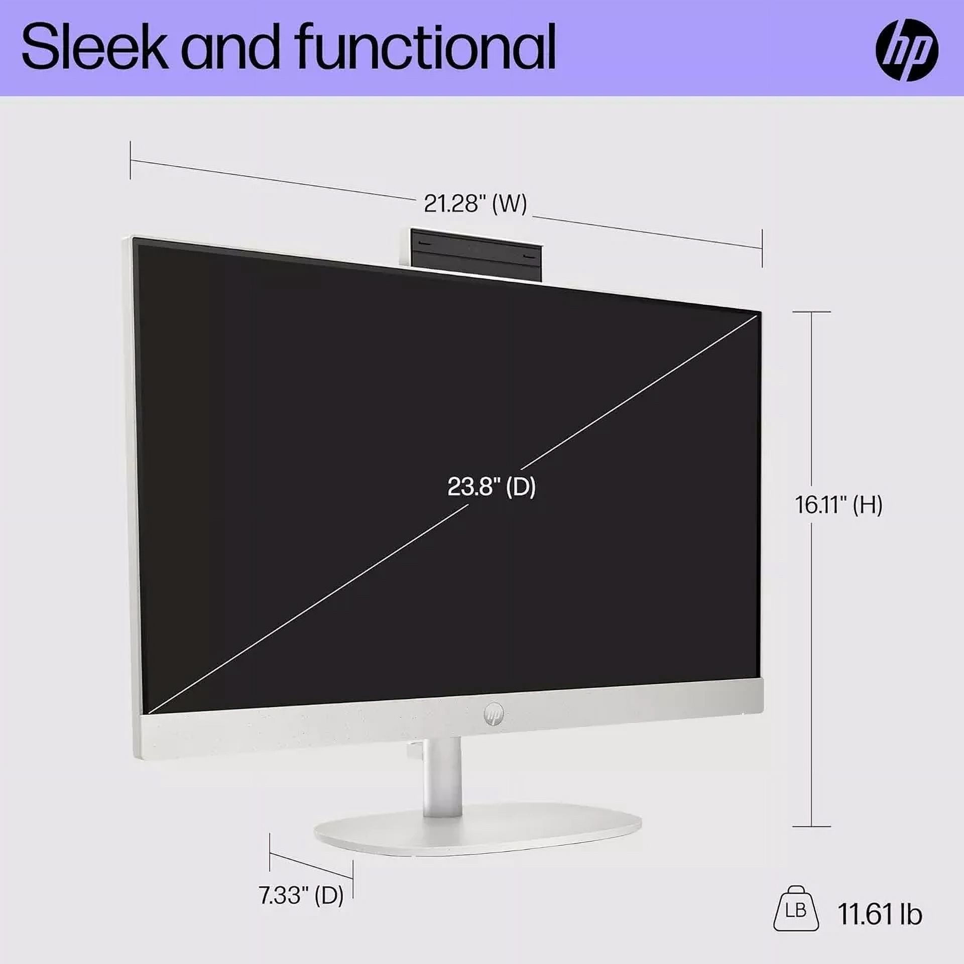 HP 24 inch All-in-One Desktop PC, FHD Display, Intel Core Ultra 5 125U, 8 GB RAM, 512 GB SSD, Intel Graphics, Windows 11 Home, 24-cr1070 (2024)