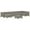 thumbnail image 2 of vidaXL 8 Piece Garden Lounge Set with Cushions Grey Poly Rattan, 2 of 5