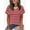 #337-Red, variant on Wowcloth Womens V-Neck Striped Top, Fashion Casual Loose Fit Short Sleeve Blouse for Daily Wear