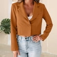 thumbnail image 1 of Vedolay Womens Tops Casual Womens Blazer Jackets Casual Open Front Long Sleeve Work Office Top,Brown M, 1 of 5