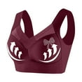 thumbnail image 3 of Delliss Women's Light Wireless T-Shirt Bra Comfort Fit Bra Wine XXXXXL, 3 of 7