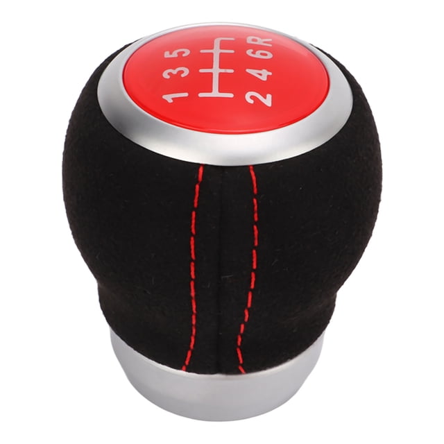 Car 6 Speed Gear Shift Head Ergonomic Wear Resistant Replacement Silver Ring for Models