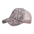 thumbnail image 1 of Gorra de béisbol transpirable con letras brillantes para mujer, gorra deportiva ajustable, gorra de moda, gorra de malla brillante para el sol, color rosa, 1 of 3