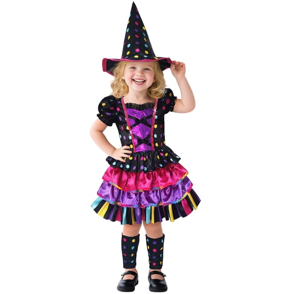 Polka Dot Witch Halloween Costume for Toddler, Size 2T, by Way to Celebrate