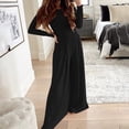 thumbnail image 6 of Womens Solid Ribbed 2 Piece Outfits ong Sleeve Crop Top with High Waist Wide Leg Pant Suits Pajamas Sets Loungewear, 6 of 7