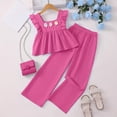 thumbnail image 2 of Kogui Juniors Clothes Kids Girls Clothes Stylish Ruffled Tops and Pants with Pockets Clothing Sets 2 Piece Outfits Size 7-8 (Watermelon Red,7-8 Years), 2 of 7