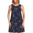 thumbnail image 1 of Fotbe Copper-Gold Gloss Outline Cherry Vestido de Verano sin Mangas para Mujer – Vestido Midi Línea A, Estilo Camiseta Floral, Vestido Playero Casual y Fluido, 1 of 7