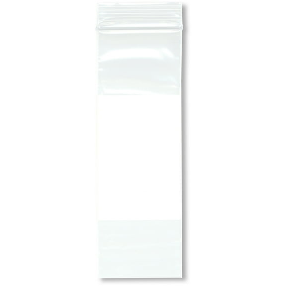 Plymor 2" x 6" (Pack of 500), 2 Mil White-Block Zipper Reclosable Plastic Bags