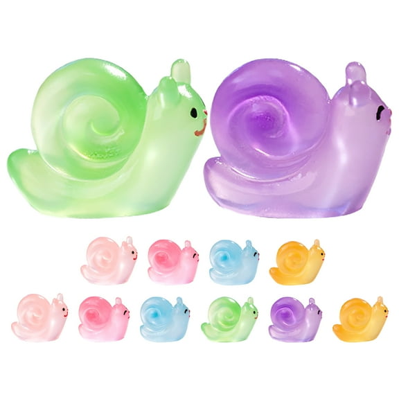 BESTYASH Resin Snail Ornaments Set of 12, Handmade Craft Decorations for Home, Garden, Office, Unique Ideas