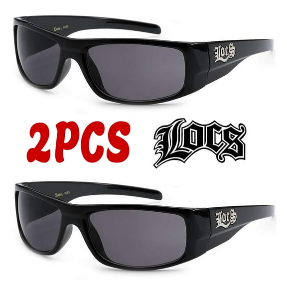 Locs 2 Pack Deal Hardcore Fashion HipHop Black Lowrider Designer Shades Sunglasses 9085