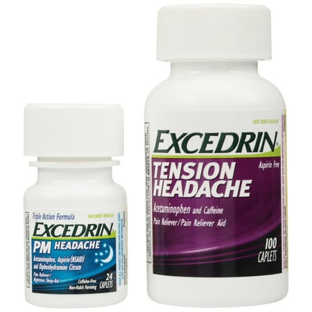 Excedrin® Tension Headache and PM Headache Pain Relief Caplets Convenience Pack 124