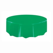 Plastic Round Tablecloth, 84 in, Green, 1 Count