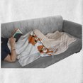 thumbnail image 6 of Cat Soft Flannel Fleece Throw Blanket, Banner with Little Kitties Felines over Jumping the Walls Free Design, Cozy Plush for Indoor and Outdoor Use, 50" x 70", Orange Cream White, by Ambesonne, 6 of 6