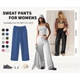 thumbnail image 3 of TEMOFON Pants for Women Low rise Sweatpants Wide Leg Sweatpants Womens Clothes Drawstring Elastic Low Waist Pants with Pockets, 3 of 9
