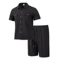 thumbnail image 5 of Miqool Mens 2 Piece Short Sets Summer Tracksuit Casual Short Sleeve Button Down Shirts and Shorts Set Vacation Beach Outfits with Pockets, 5 of 9