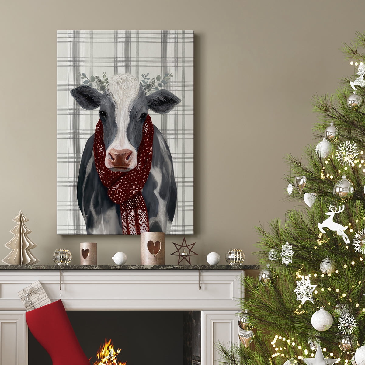 Yuletide Cow II- Gallery Wrapped Canvas