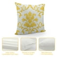 thumbnail image 4 of ONETECH  Retro Throw Pillow Cushion Case Trellis Grid Medieval Floral Damask Mandala Flower Ornament in Modern Monochrome, Modern Accent Double-Sided Digital Printing,Earth Yellow, 4 of 5