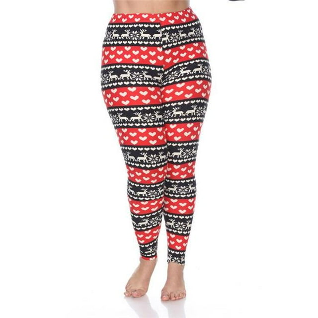 Plus Leggings Imprimés, Rouge & Blanc - Taille Unique