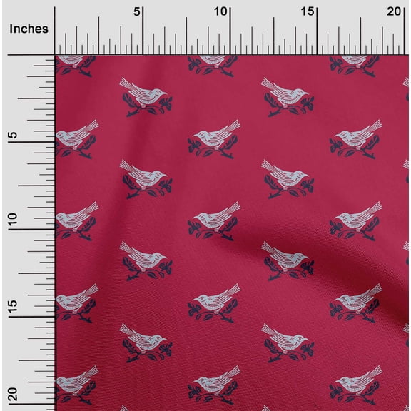 oneOone Cotton Flex Fabric Branch & Bird Block Decor Fabric Printed BTY 40 Inch Wide