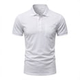 thumbnail image 6 of GrmtClth Mens Polo Shirts Short Sleeve Daily Collared Shirt Cotton Blend Pullover Tops White M, 6 of 6