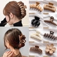 thumbnail image 2 of Pinza de garra a la moda para mujer, pinza para el pelo grande de acrílico negro café, pinza para el pelo coreana para niña, pasador con clip de tiburón, accesorios para el cabello Dengxun unisex, 2 of 2