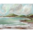 thumbnail image 2 of Hilburn, Amanda 18x15 Gold Ornate Wood Framed with Double Matting Museum Art Print Titled - Green Hills by the Sea, 2 of 4