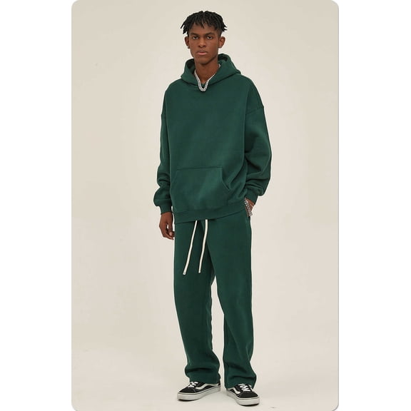 Couple Hoodie Set Matching Oversized Sweatsuit 2 Piece Fall Winter Pullover Loungewear for Men Women