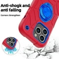 thumbnail image 3 of Dteck for iPhone 15 Case with Screen Protector (2 Packs), Military Grade Drop Protection Shockproof Protective Phone Case with Rotating Ring Stand for iPhone 15,Red+Blue, 3 of 6