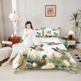 thumbnail image 4 of jejeloiu Rustic Mallard Full Size Comforter Sets,Lotus Leaf Bedding Sets For Girls Boys Reversible 3pcs, 4 of 8