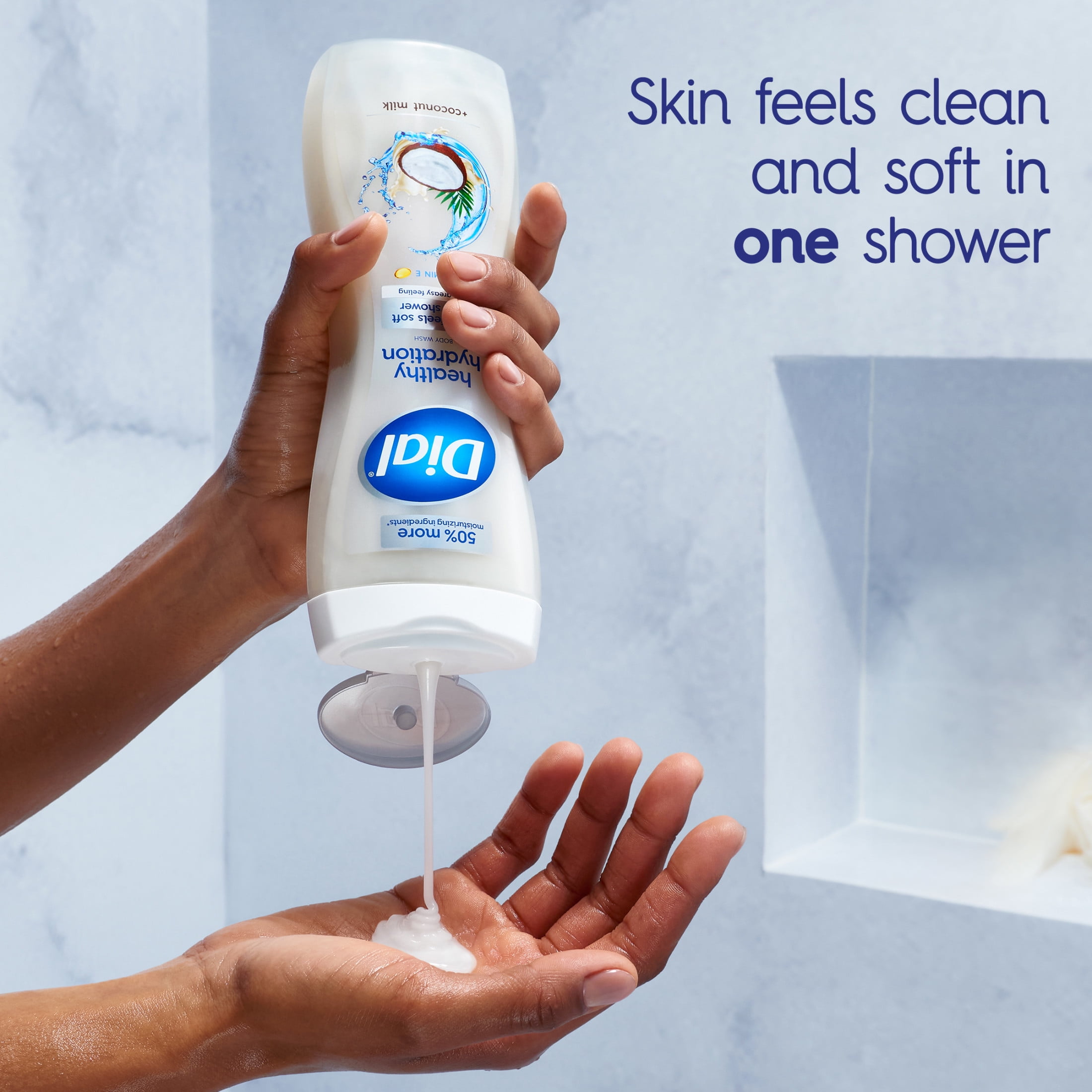 Dial Healthy Hydration Body Wash Coconut Milk with Vitamin E, 16 fl oz