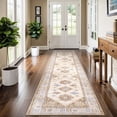 thumbnail image 2 of MeyJey 2'x10' Oriental Vintage Runner Rug for Hallways, Non-Slip Machine Washable Area Rug for Bedroom/Living/Dining/Laundry Room Carpet, Beige/Brown, 2 of 13