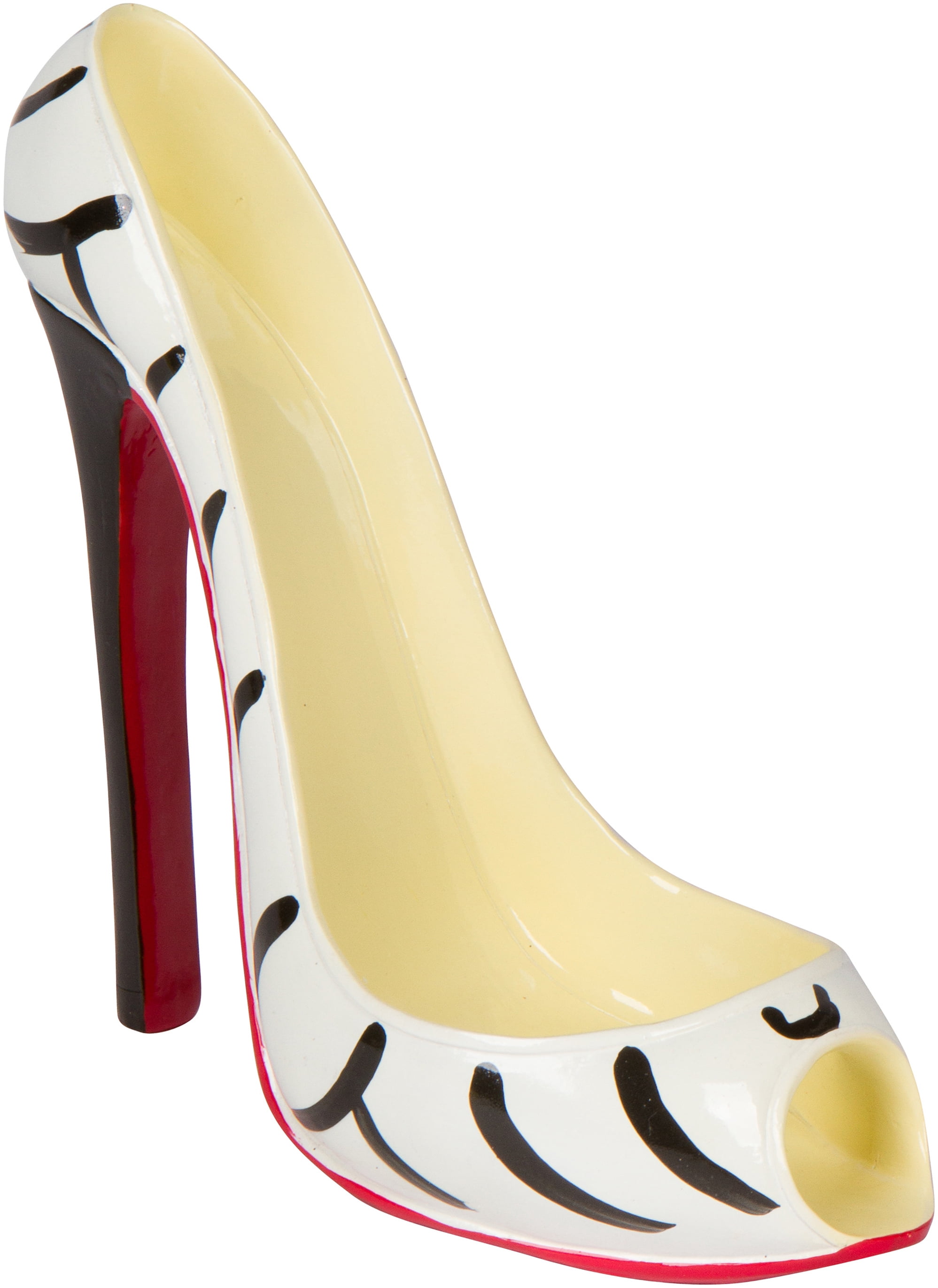8" x 7"H High Heel Wine Bottle Holder - Stylish Conversation Starter Wine Rack By Trademark Innovations (Zebra, Set of 4)