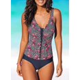 thumbnail image 2 of Women’s Tummy Control One Piece Swimsuit Ruffle Floral Print V-Neck Bathing Suit S-2XL, 2 of 4
