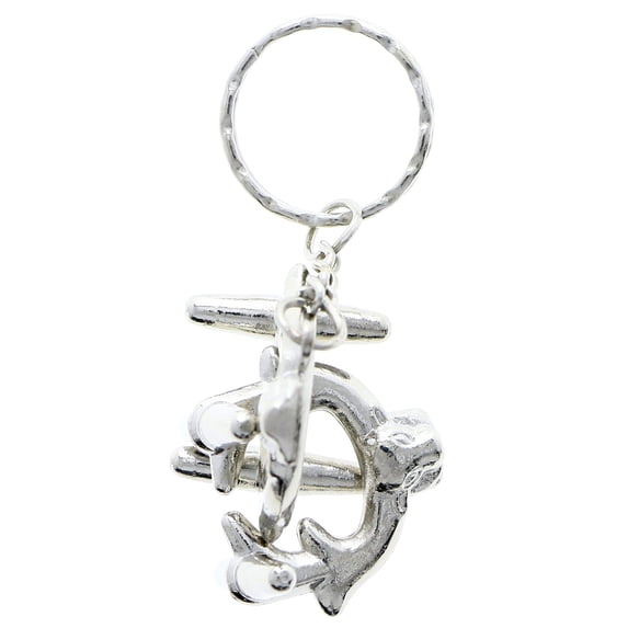 Mi Amore Swing Puzzle Split-Ring-Keychain Silver-Tone
