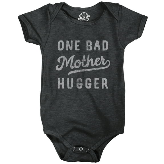 One Bad Mother Hugger Baby Bodysuit Funny Sarcastic Hug Joke Text Graphic Jumper for Inphants