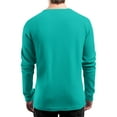 thumbnail image 3 of Dwellite Mens Henley Long Sleeve Shirts Waffle Knitted 3-Button Casual Basic Lightweight Tops Crewneck Button Down T-Shirts Turquoise XL, 3 of 8