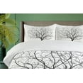 thumbnail image 4 of Ambesonne Nature Duvet Cover Set, Old Withered Oak Leaf, 2-Calking, Charcoal Grey White, 4 of 7