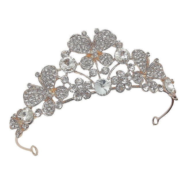 Butterfly Crown Bridal Rhinestone Crown Queen Tiaras Wedding Hair Jewelry